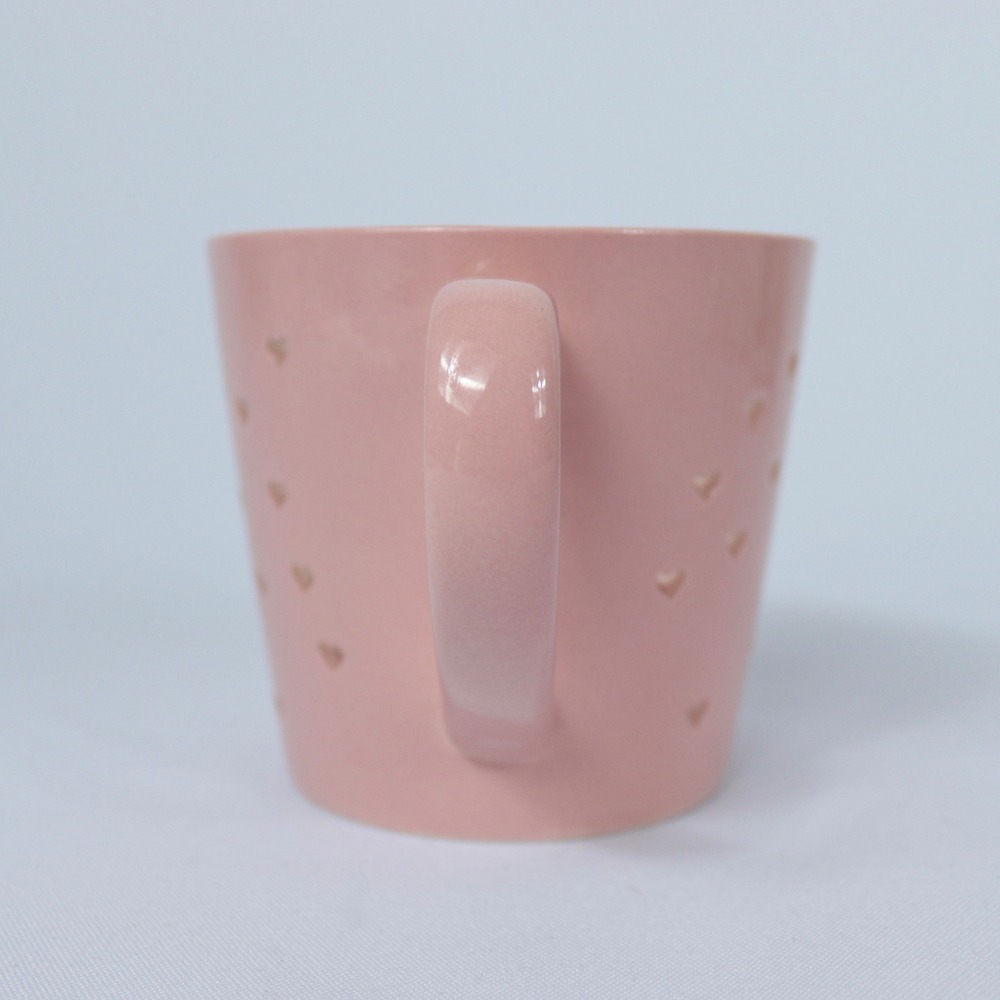 Hallmark Valentine Love Pierced Hearts Pink Ceramic Coffee Tea Mug Cup - Picture 3 of 5